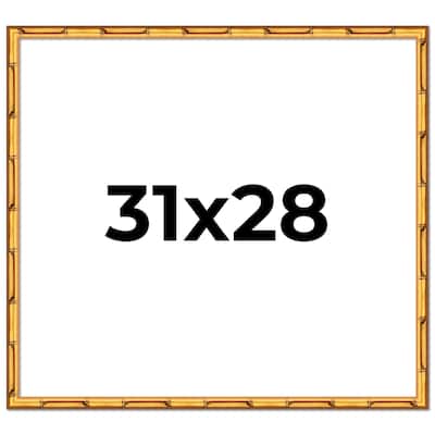 31x28 Frame Gold Bamboo Solid Wood Picture Frame | 1 Inch Moulding