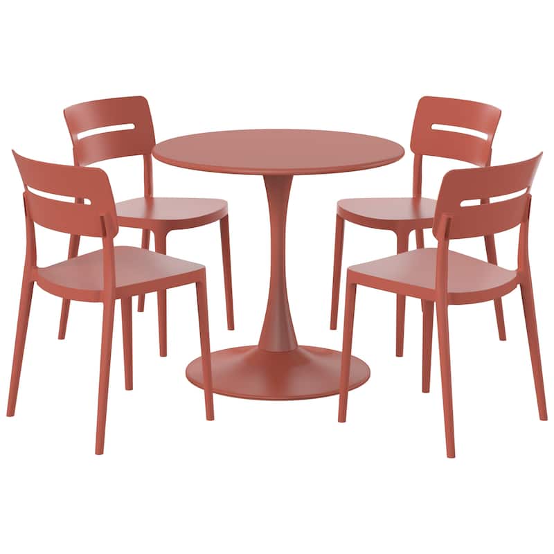 Frond and Form 4-Person Outdoor Round Dining Set
