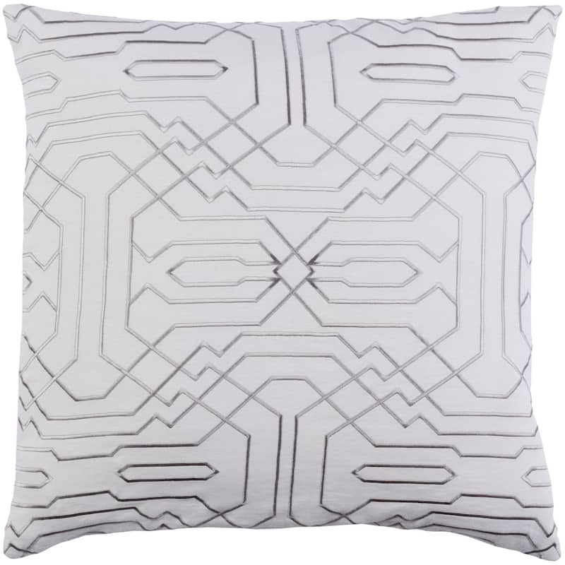 Decorative Stone White 18-inch Throw Pillow Cover