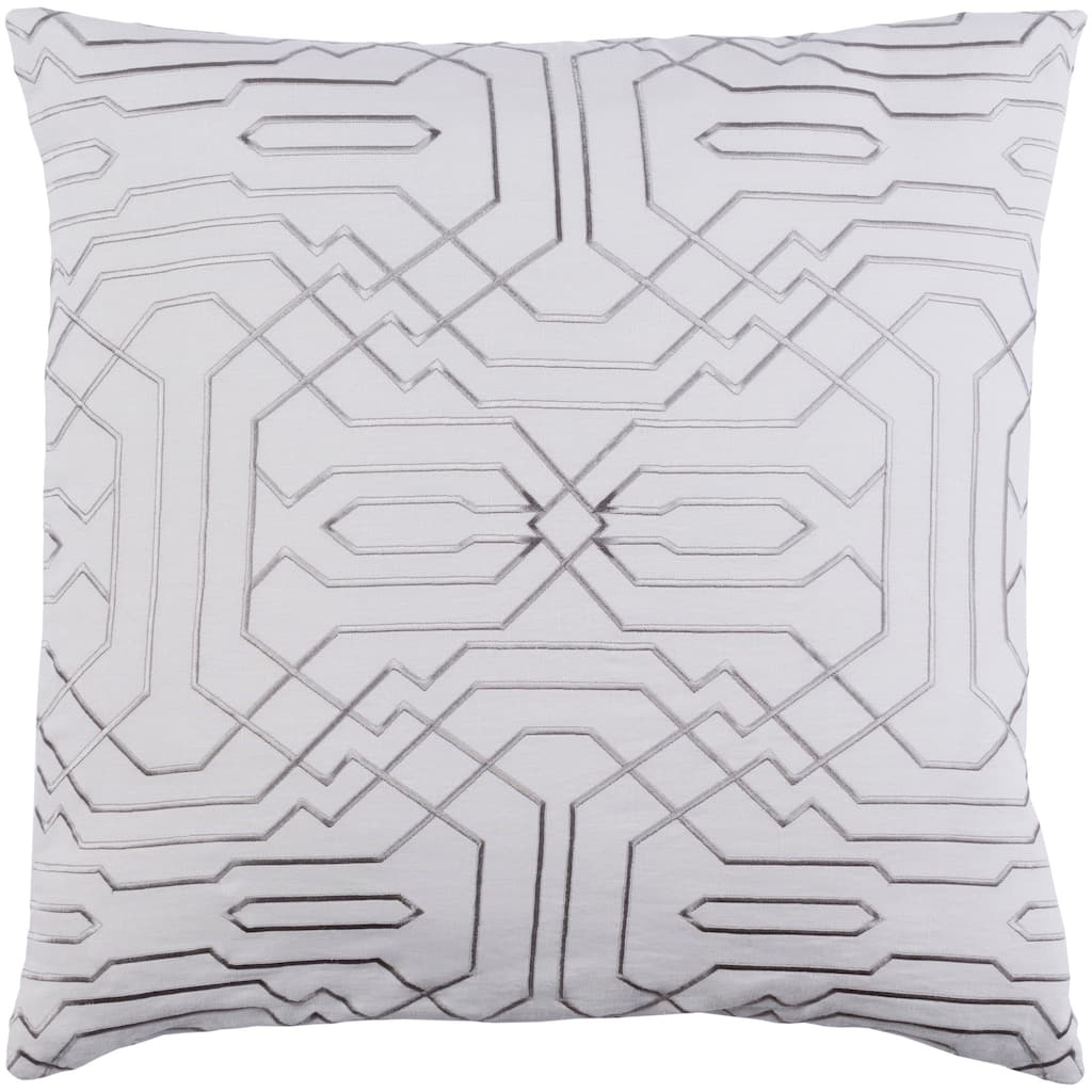 Decorative Stone White 22-inch Throw Pillow Cover