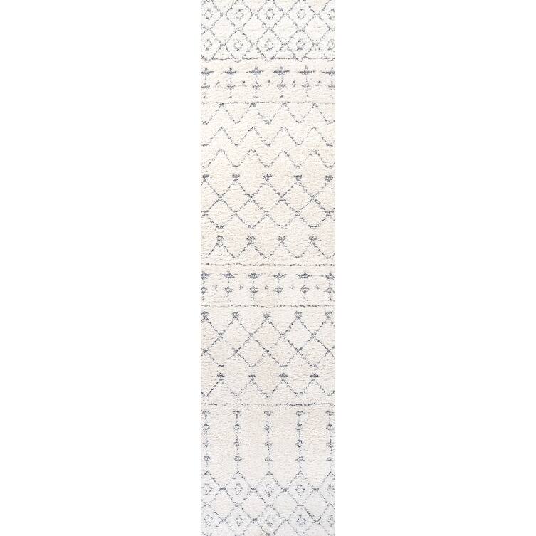 JONATHAN Y Faiza Tropical Leaves Area Rug - 2 X 8 - Cream/Gray
