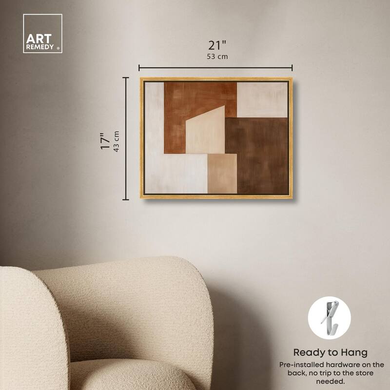 Cream and Brown Panels I Canvas by Art Remedy
