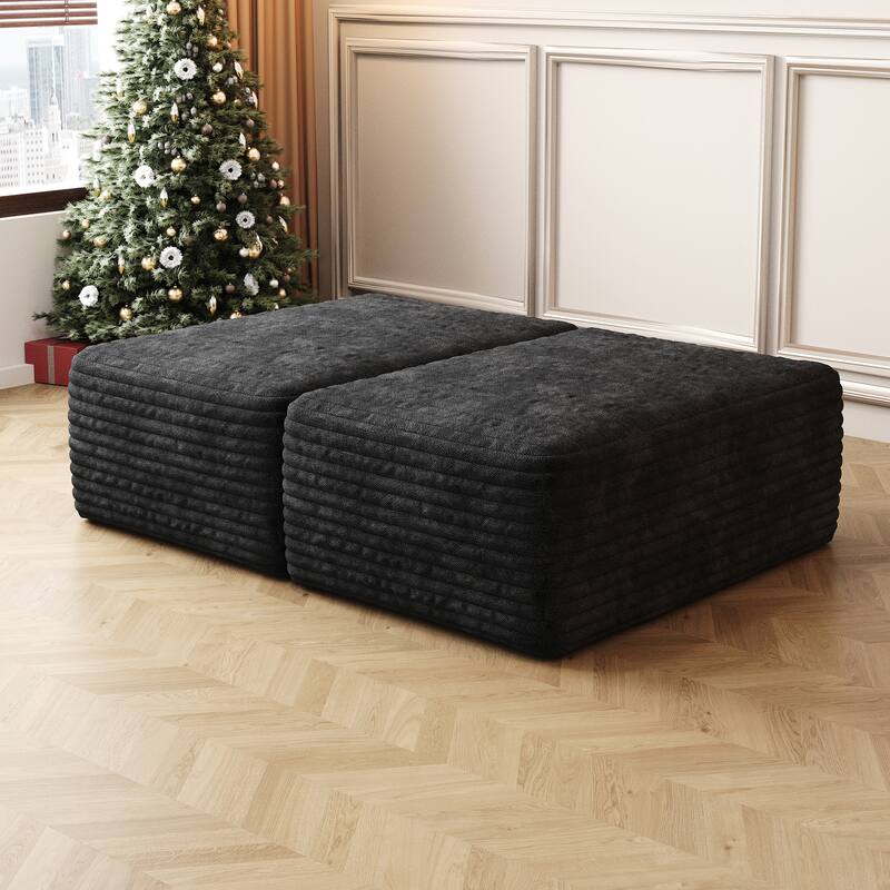 Sofa ottoman, No Assembly Required(Plush Corduroy Fabric)