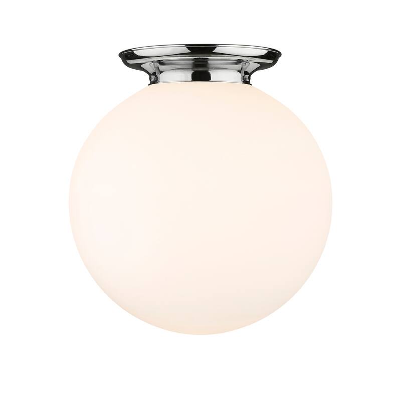Innovations Lighting Beacon - 1 Light 18" Flush Mount - Polished Chrome/Matte White