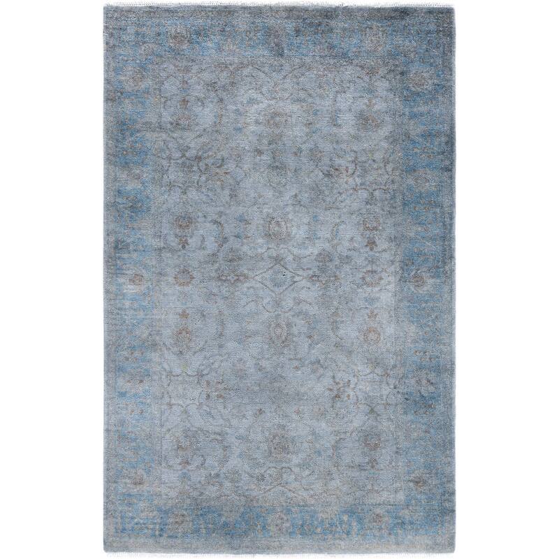 Overdyed One-of-a-Kind Hand-Knotted Area Rug - Blue - 4' 1" x 6' 5"