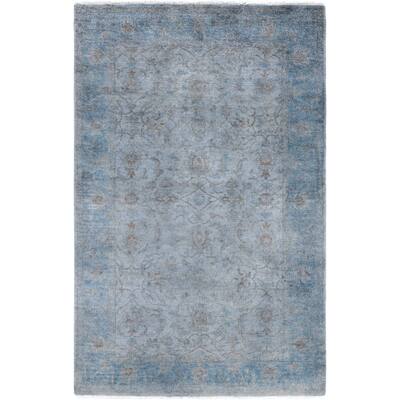 Overdyed One-of-a-Kind Hand-Knotted Area Rug - Blue - 4' 1" x 6' 5"