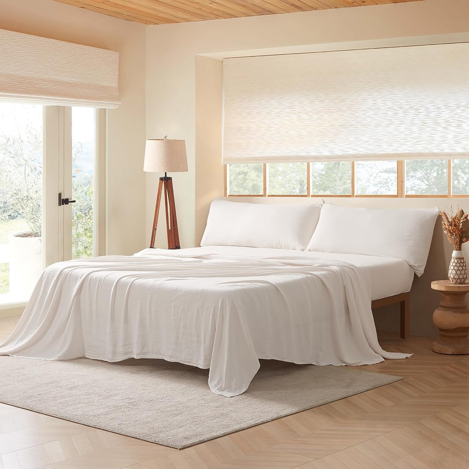 Dark Sky Reserve® - Bamboo Linen Sheet Set - Portugal Made - White Sand