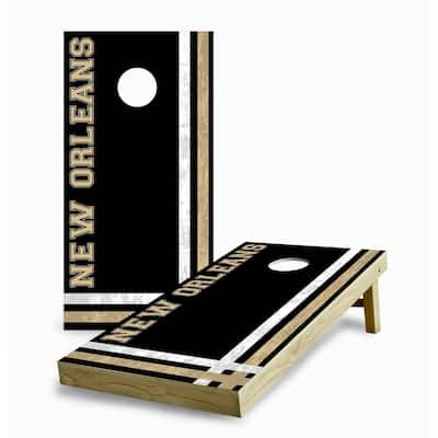 New Orleans Saints Multi Stripe Cornhole Game (Choose Wraps or Boards)