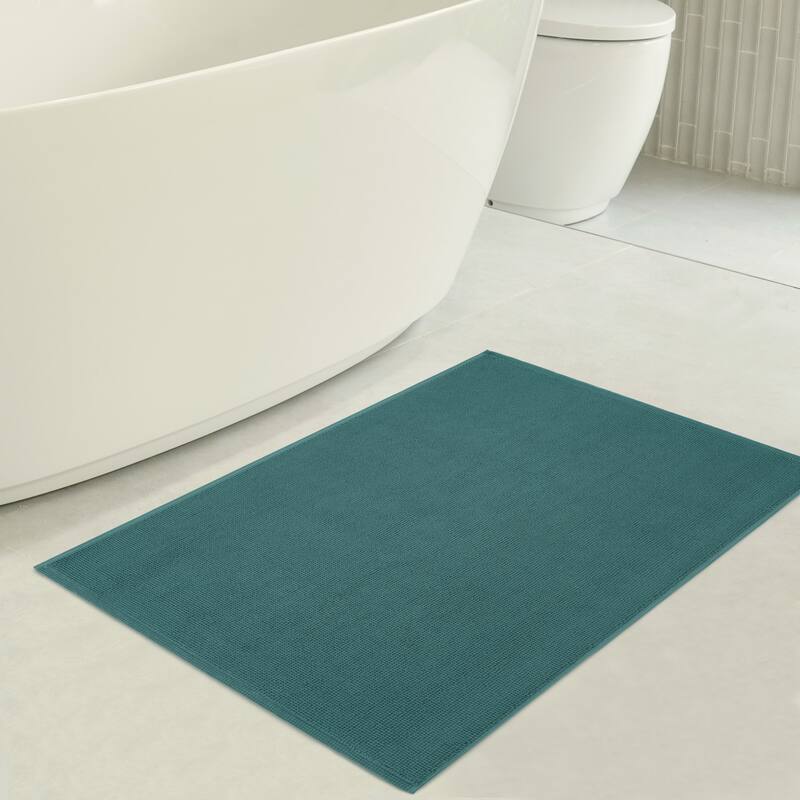 American Soft Linen 100% Cotton Bath Mat Rugs, 20x34 inches Slip Resistant Bottom Base Bath Mats for Bathroom