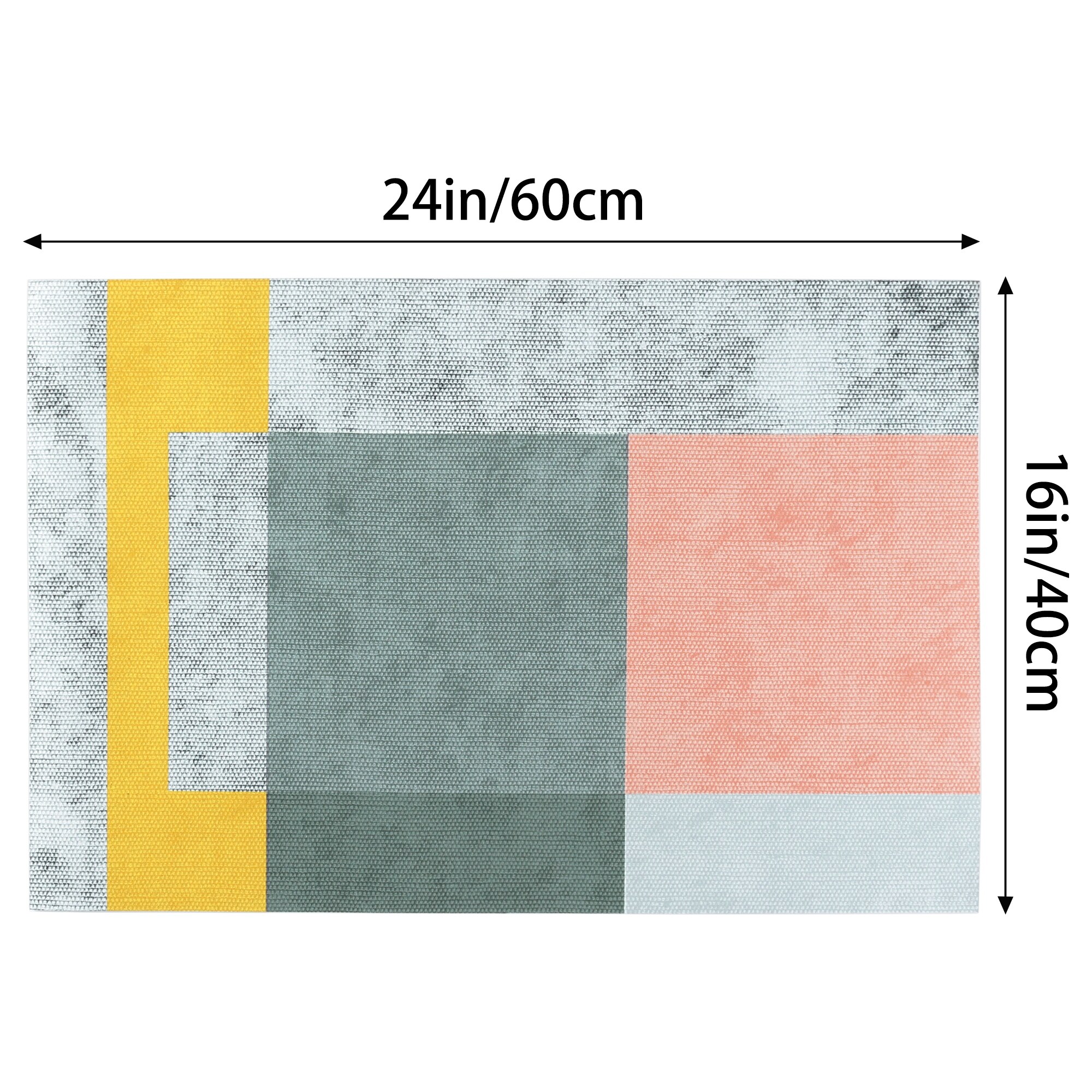Geometric Bath Mat, Modern Abstract Retro Mid Century
