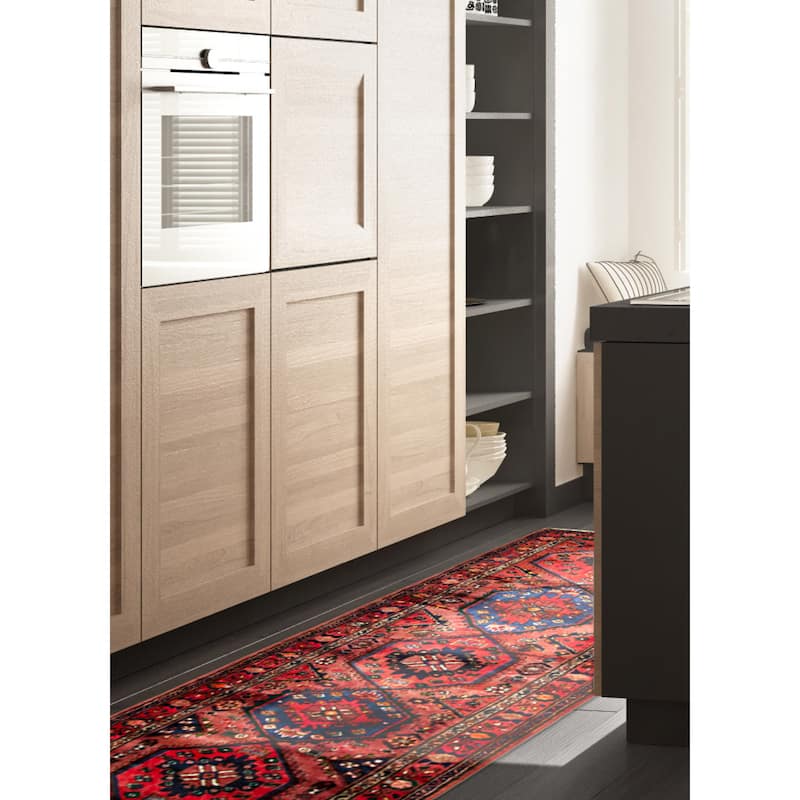 ECARPETGALLERY Hand-knotted Andelz Red Wool Rug - 3'7 x 13'0