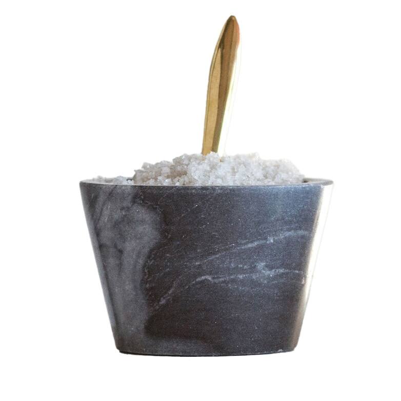 Blue, White & Brown Marble Pinch Pots with Brass Spoons (Set of 3 Colors)