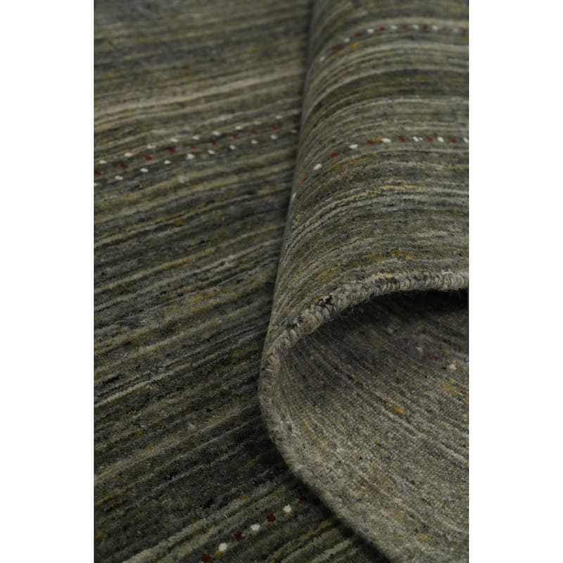 Hand Knotted Oriental 100% Wool Carpet Tribal Animal Pictorial Green Gabbeh Area Rug - 8' 0'' X 6' 8''