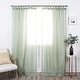 preview thumbnail 9 of 39, Aurora Home Textured Faux Linen Tie Top Curtain Panel Pair - 84" & 96" Reseda - 52 X 84