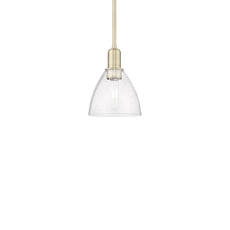 Innovations Lighting 716-1S-11-8 Bristol Pendant Bristol 8" Wide Mini - Antique Brass / Seedy