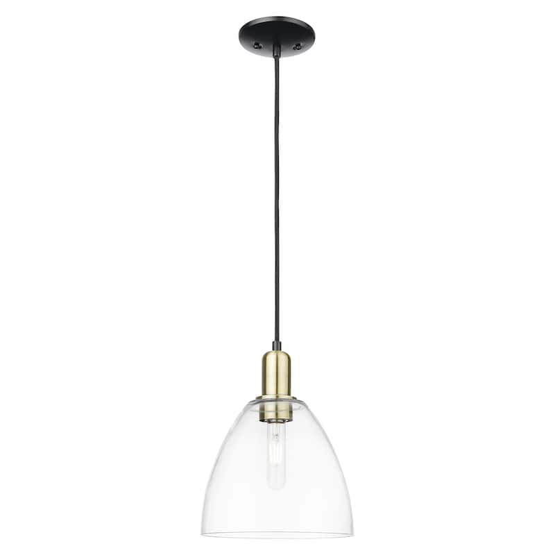 Innovations Lighting Endless Possibilities Arcadia - Bristol - 1 Light 9" Cord Hung Mini Pendant - Clear/Black Antique Brass