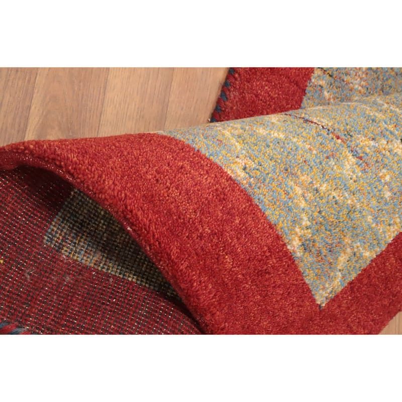 Hand Knotted Oriental 100% Wool Carpet Tribal Animal Pictorial Multi-Colored Gabbeh Area Rug - 4' 0'' X 2' 5''