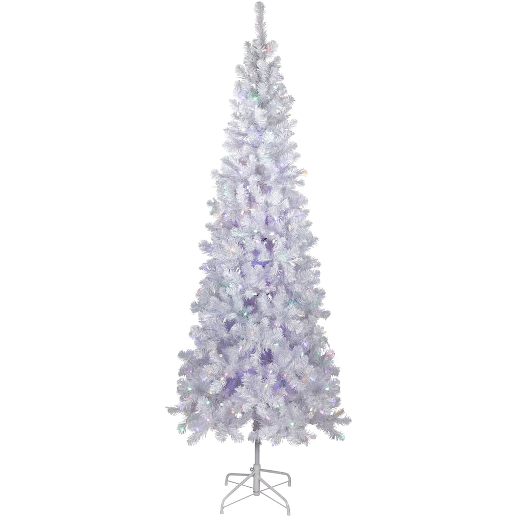 7.5' White Winston Pine Artificial Christmas Tree - Multi LED Lights - 7.5 Foot
