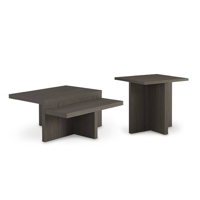 Signature Design by Ashley Zendex Brown Occasional Table Set (Set of 2) - 40" W x 40" D x 19.25" H