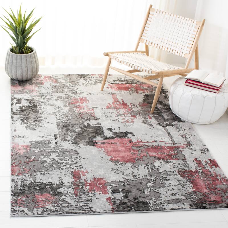 SAFAVIEH Craft Quarta Modern Abstract Rug - 10'6" x 14' - Grey/Pink