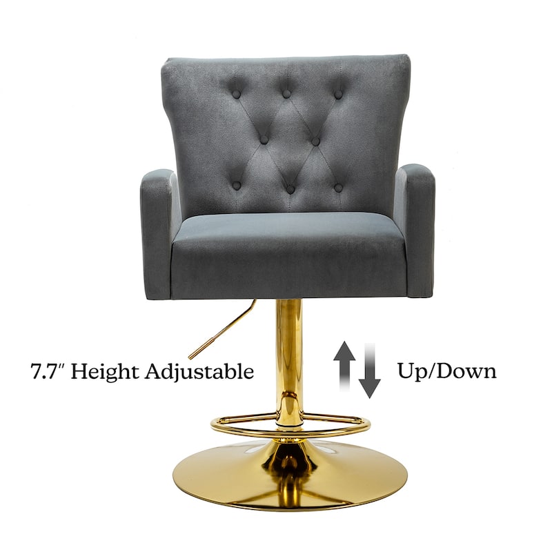 Loreto Modern Tufted Velvet Swivel chair with Adjustable Height by HULALA HOME