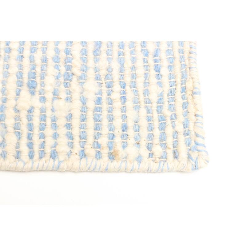 ECARPETGALLERY Braid weave Sienna Blue Wool Rug - 4'1 x 6'1