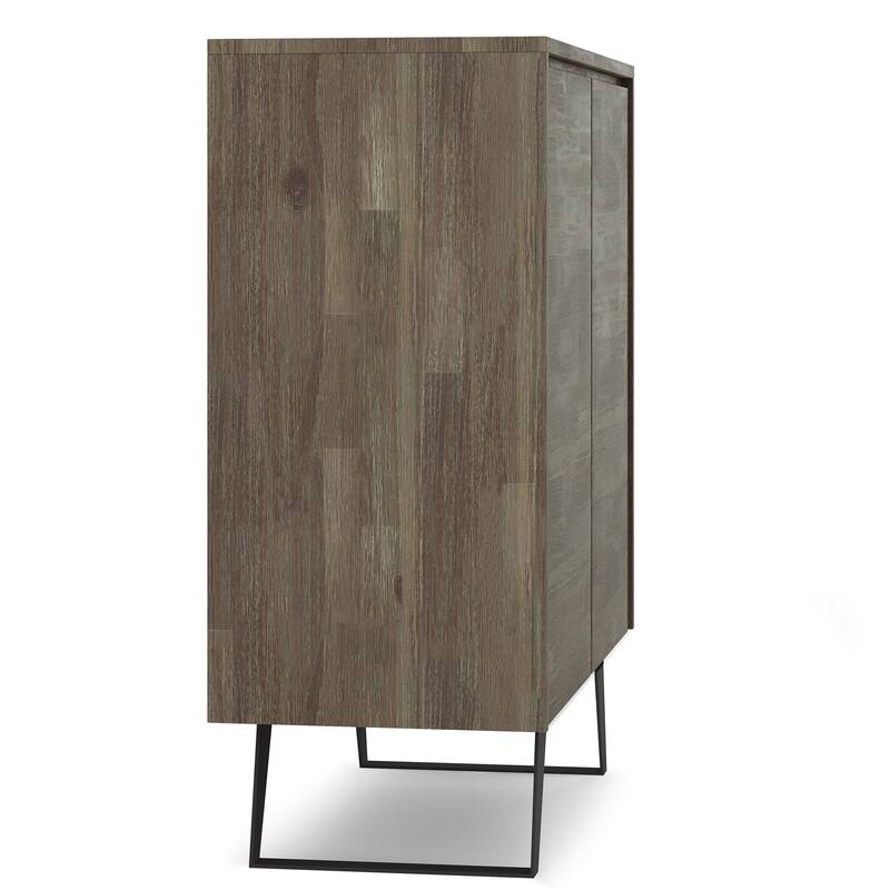 WYNDENHALL Mitchell SOLID WOOD and Metal 39 inch Wide Modern Industrial Medium Storage Cabinet - 39"w x 17"d x 42" h