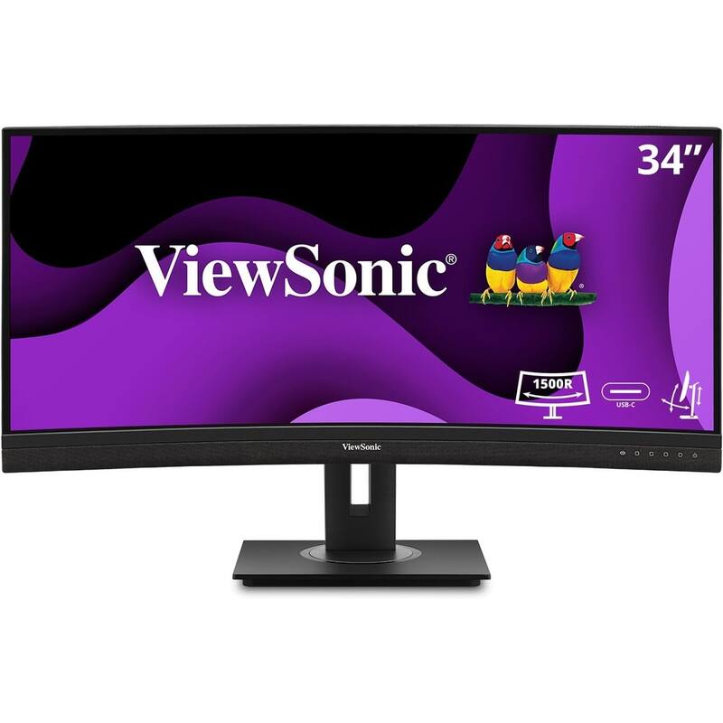 ViewSonic VG3456C-S 34" 21:9 1440p Curved Monitor, Black - Certified Refurbished
