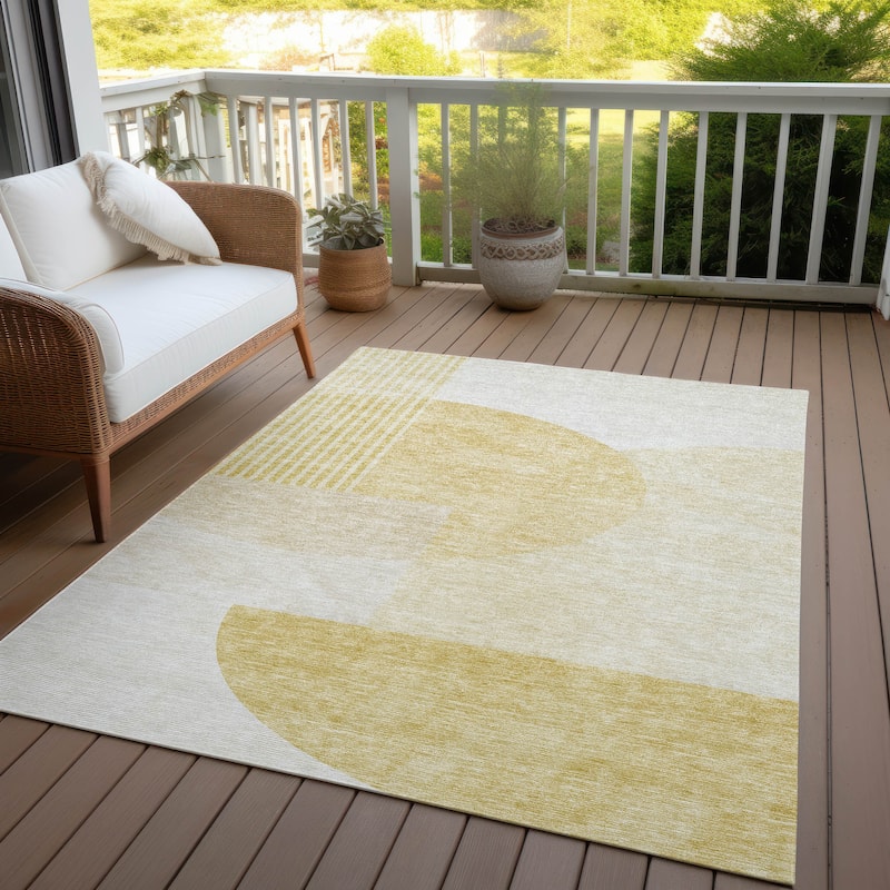 Machine Washable Indoor/ Outdoor Chantille Contemporary Deco Rug
