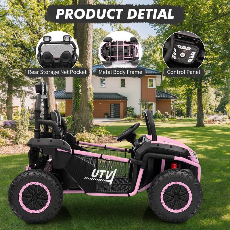 24V Kids Electric Car, 2-Seater UTV Off-Road
