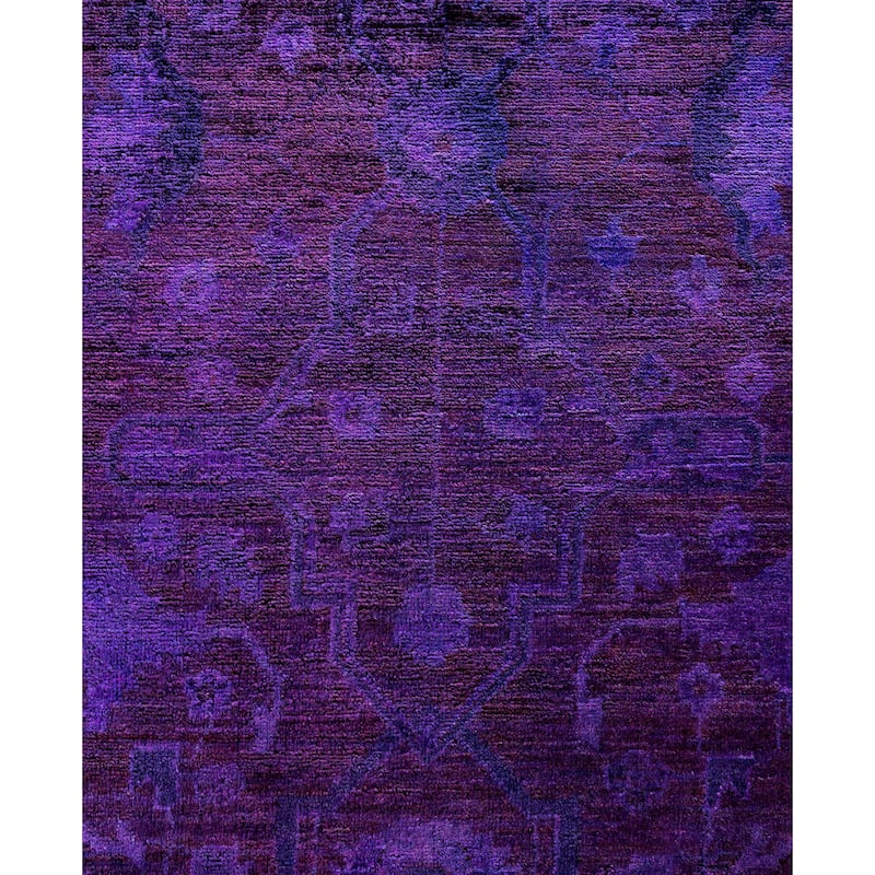 Overdyed One-of-a-Kind Hand-Knotted Area Rug - Purple - 12' 2" x 15' 1"