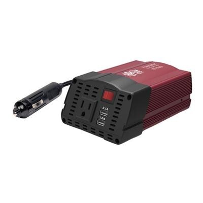 Tripp Lite 150W Compact Portable Car Power Inverter 1 Outlet 12V Dc To 120V Ac W/ 2-Port Usb Charging Ports (Pv150usb)