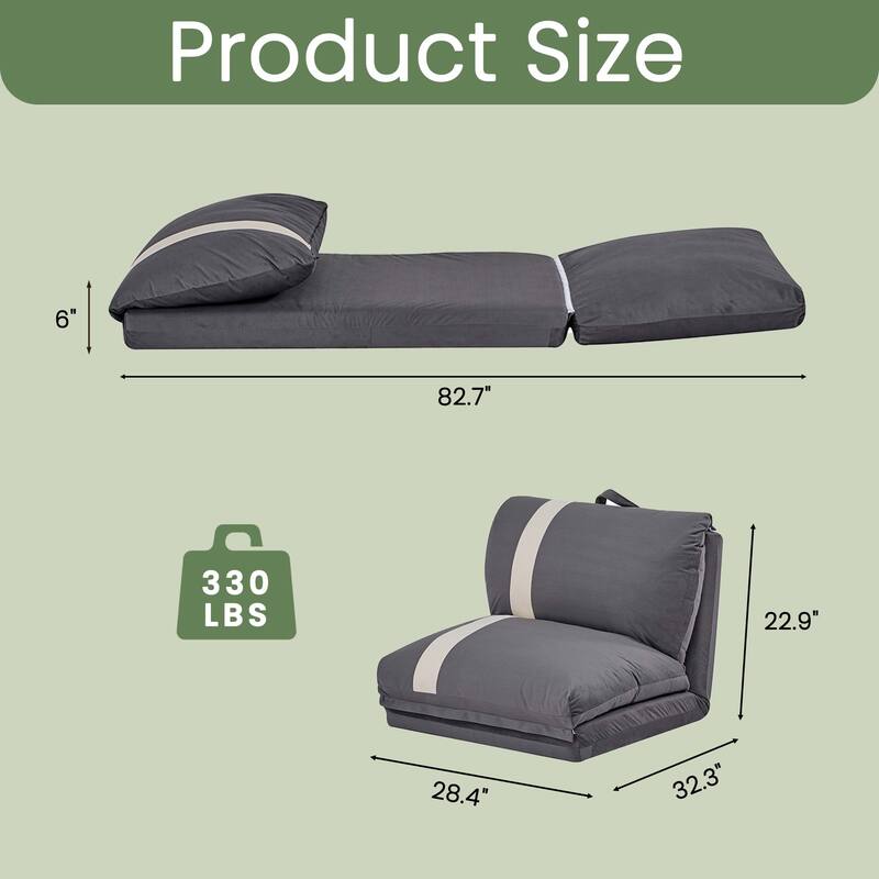 Adjustable Floor Sofa Bed for Adults & Pets - 6-Position Foldable Design with Corduroy Upholstery
