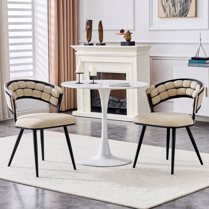 Modern Velvet Dining Chairs with Metal Legs, Upholstered Accent Chairs for Kitchen, Dining Room, Living Area, Set of 2