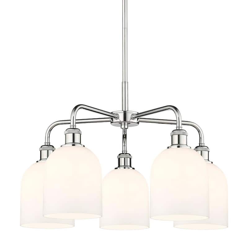 Innovations Lighting 516-5CR-15-24 Bella Chandelier Bella 5 Light 24" - Polished Chrome / Gloss White