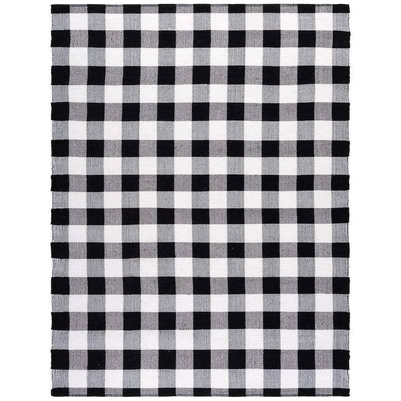 SAFAVIEH Handmade Montauk Jonka Country Floral Cotton Rug - 9' x 12' - Black/Ivory