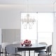preview thumbnail 2 of 7, White Chandelier with Clear Crystals 6-Light Modern Crystal Chandelier