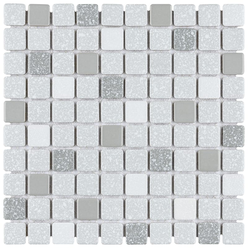 Merola Tile Crystalline Square Grey 12" x 12" Porcelain Floor and Wall Tile