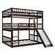 preview thumbnail 7 of 38, Full Over Full Over Full Triple Bed Convertible into 2 Full Size Platform Beds and 1 Floor Bed, Bed Frame with Slide and Ladder