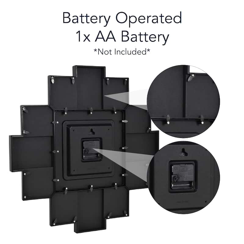 American Art Decor Picture Frame Collage Wall Clock 12 Photo Display Slots