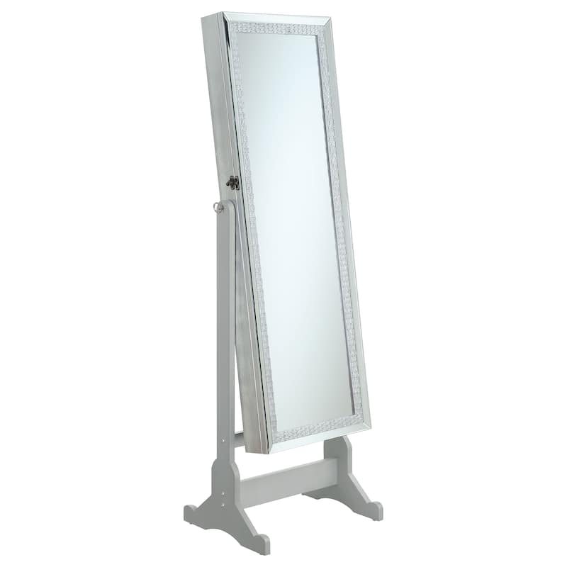 Elle Cheval Mirror with Jewelry Storage Silver - Silver