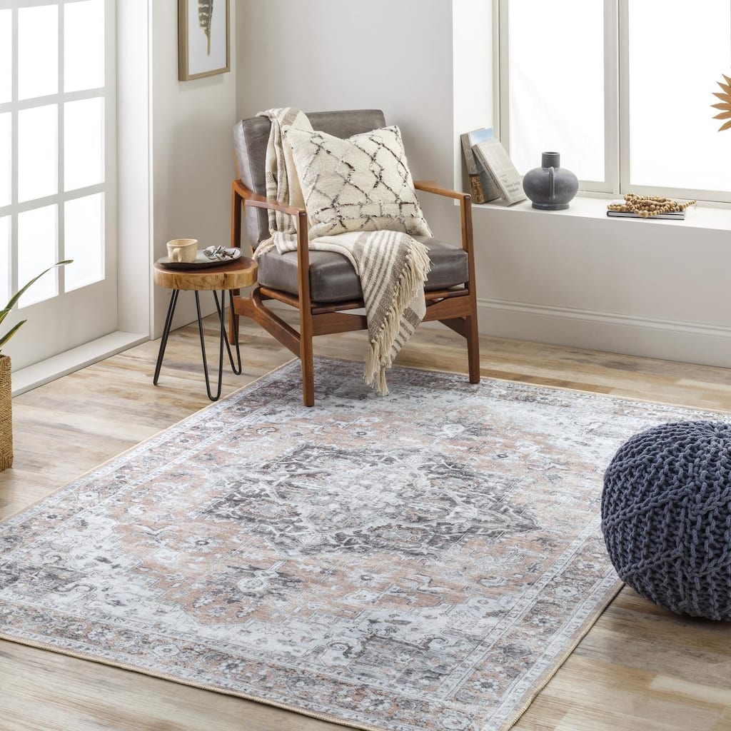 Livabliss Tahmis Traditional Washable Area Rug.