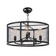 preview thumbnail 1 of 0, Palladium 5-light 24.25" Wide Steel Chandelier - black / natural aged brass