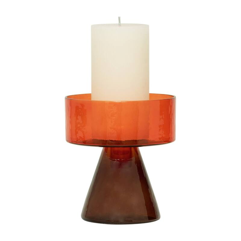 Round Top Recycled Glass Candle Holder - 5.5"