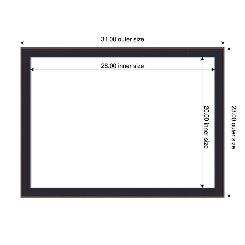 Havana Black Bronze Framed Dry Erase Magnetic Board - 31 x 23 in