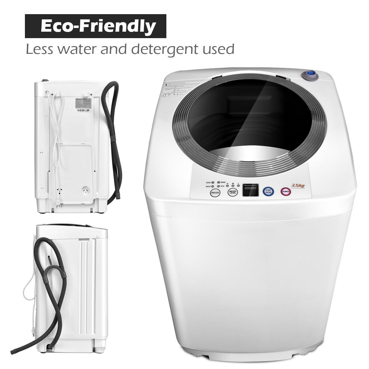 Portable Eco Friendly 7.9LBS Mini Washing Machine Compact