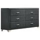 preview thumbnail 18 of 20, Melody Modern Classic 6-drawer Upholstered Bedroom Dresser Dresser (Grey)