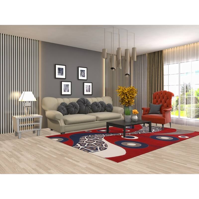 Geometric Modern Gabbeh Kashkoli Oriental Area Rug Wool Hand-knotted - 6'1" x 8'11"