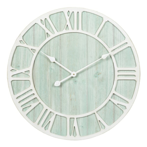 slide 2 of 8, The Gray Barn Cocklebur Green-Blue Quartz Coastal Wall Clock