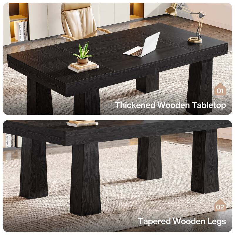 Industrial Executive Computer Desk with tapered legs for Home Office